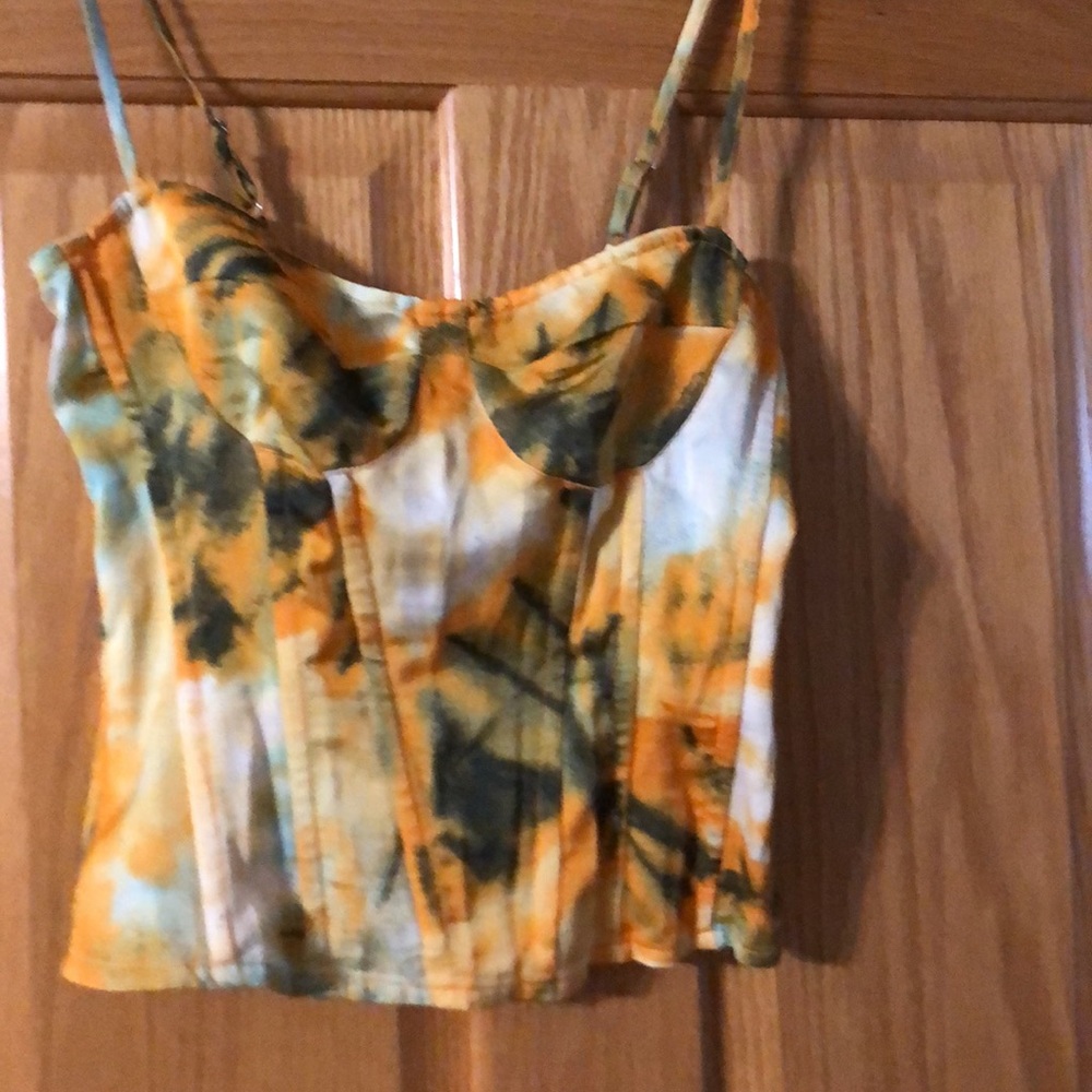 Multi Colored Top Size 4 With Zippered Down Back - image 2